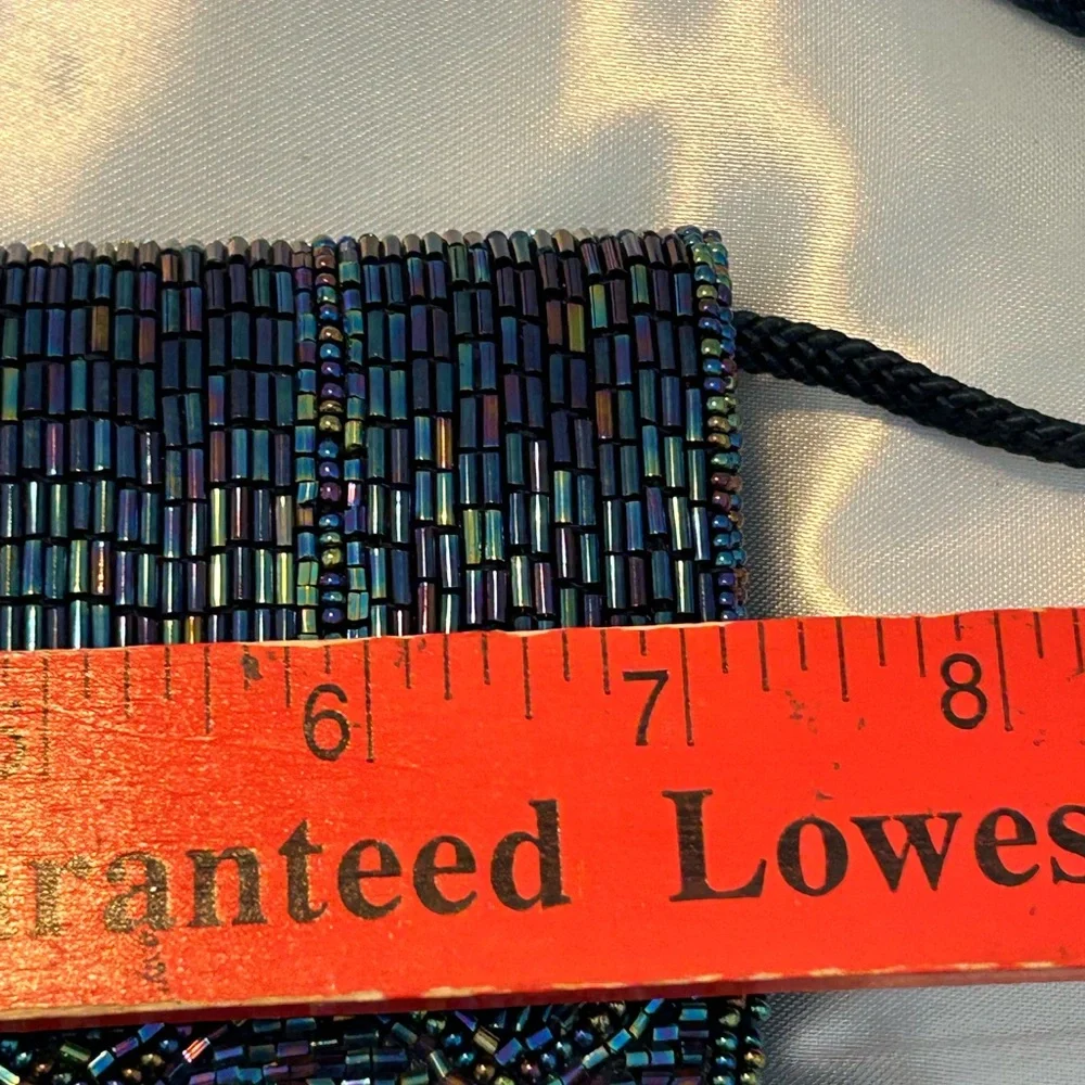 La Regale Beaded Navy Blue Evening Clutch - Picture 6 of 7